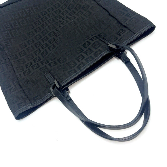 Fendi Hand Bag Black Nylon with Leather Straps - Picture 13 of 16